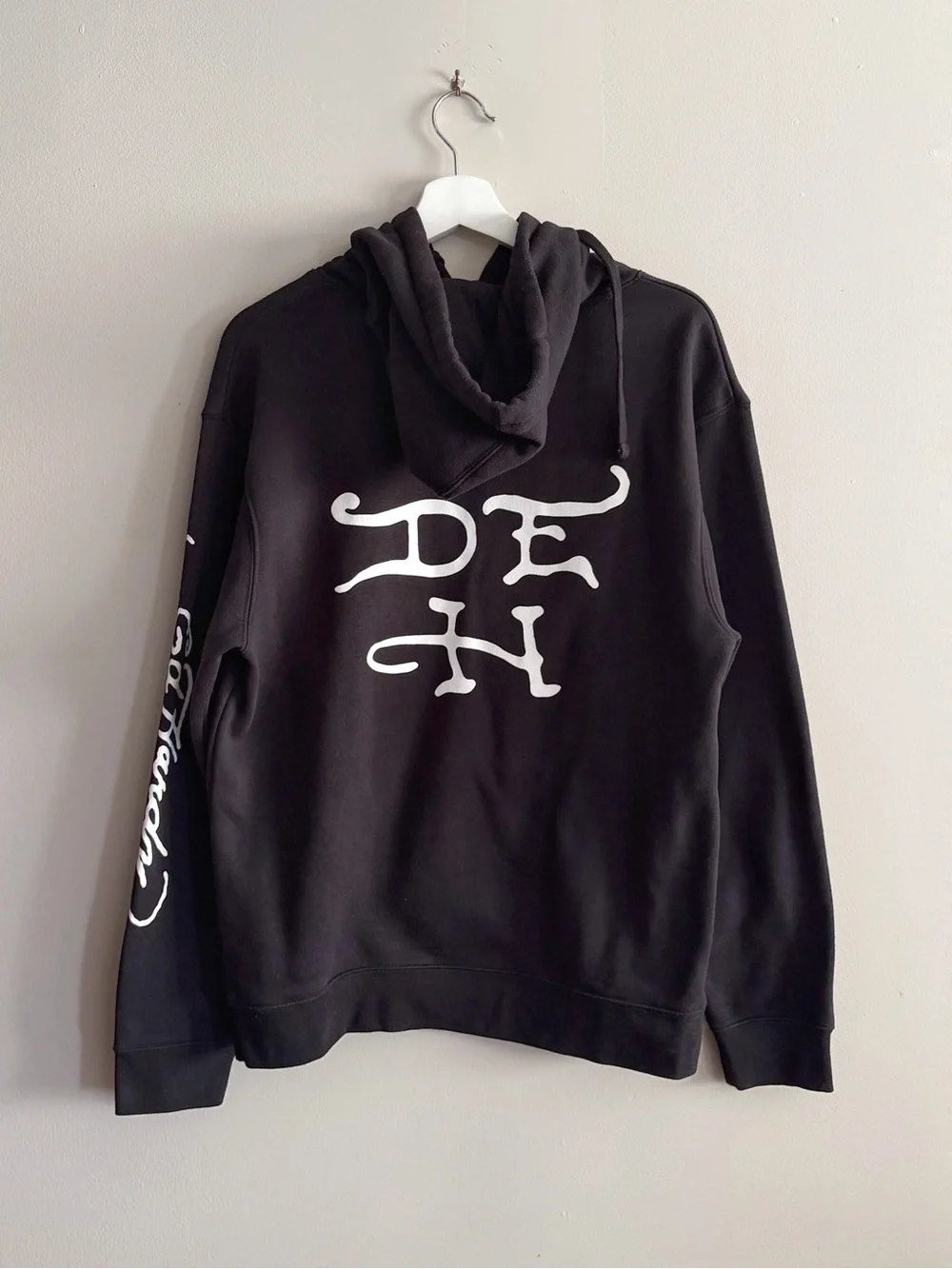 Ed Hardy Men M Black Tiger Wolf Graphic Hoodie Y2K Streetwear Punk Grunge